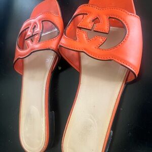 Gucci Orange Slide Sandals